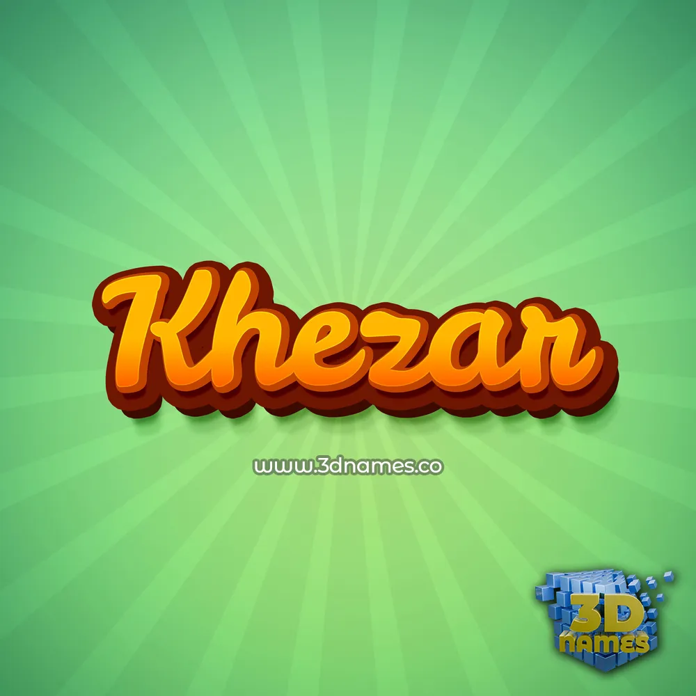 khezar in Green Rays style - 3D name wallpaper