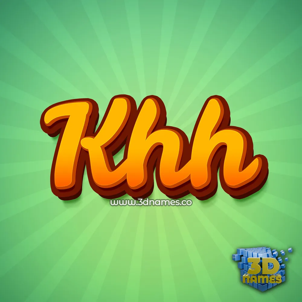 khh in Green Rays style - 3D name wallpaper