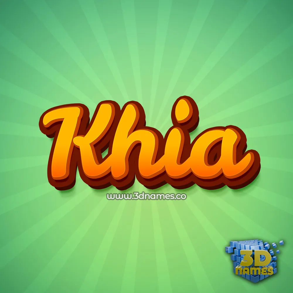 khia in Green Rays style - 3D name wallpaper