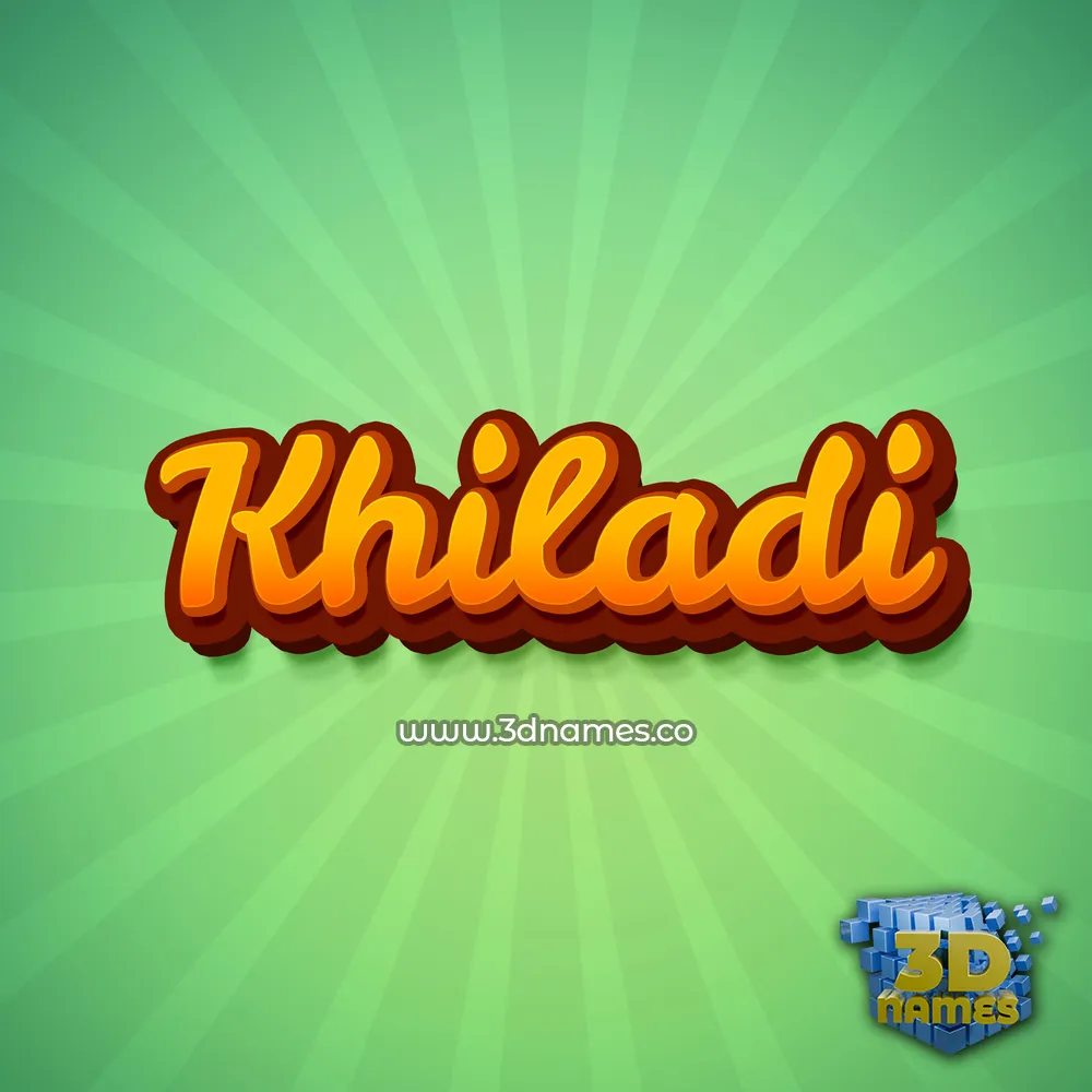 khiladi in Green Rays style - 3D name wallpaper