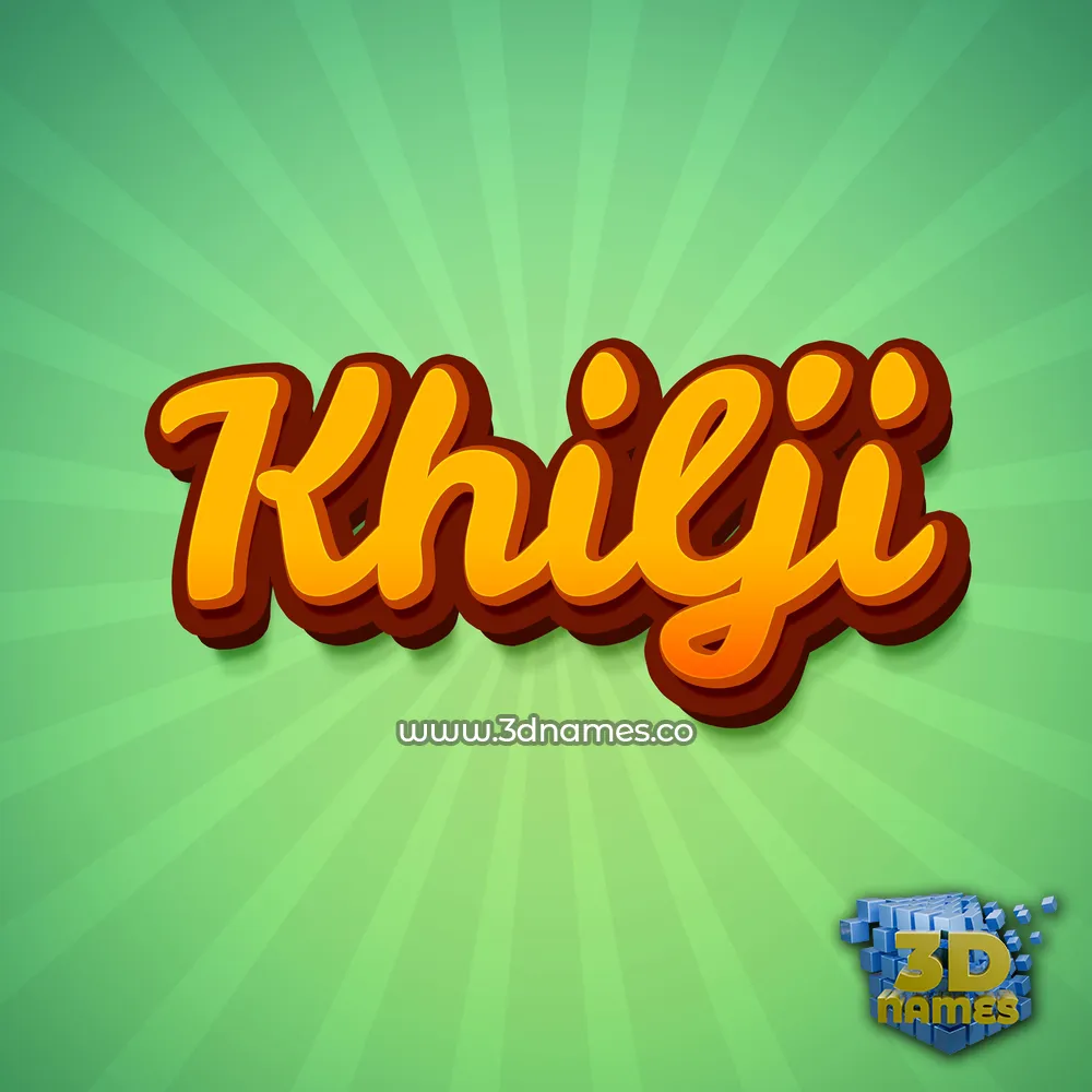 khilji in Green Rays style - 3D name wallpaper