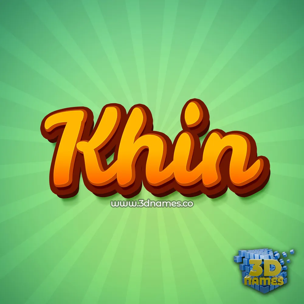 khin in Green Rays style - 3D name wallpaper