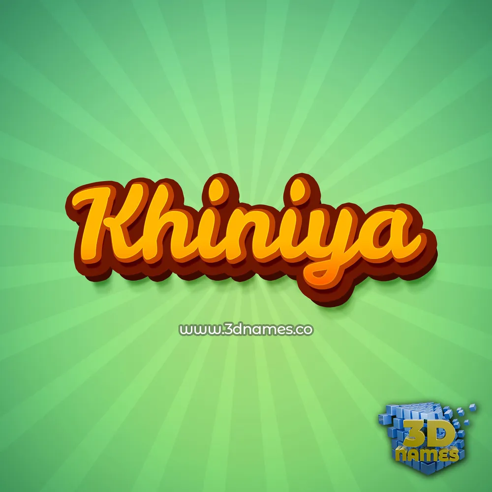 khiniya in Green Rays style - 3D name wallpaper
