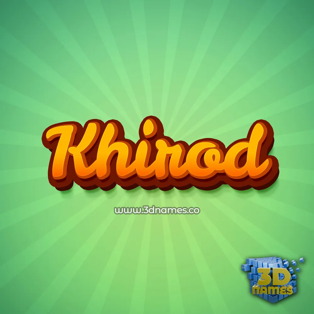 khirod in Green Rays style - 3D name wallpaper