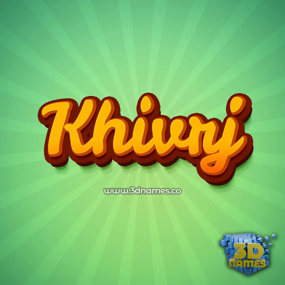 khivrj in Green Rays style - 3D name wallpaper