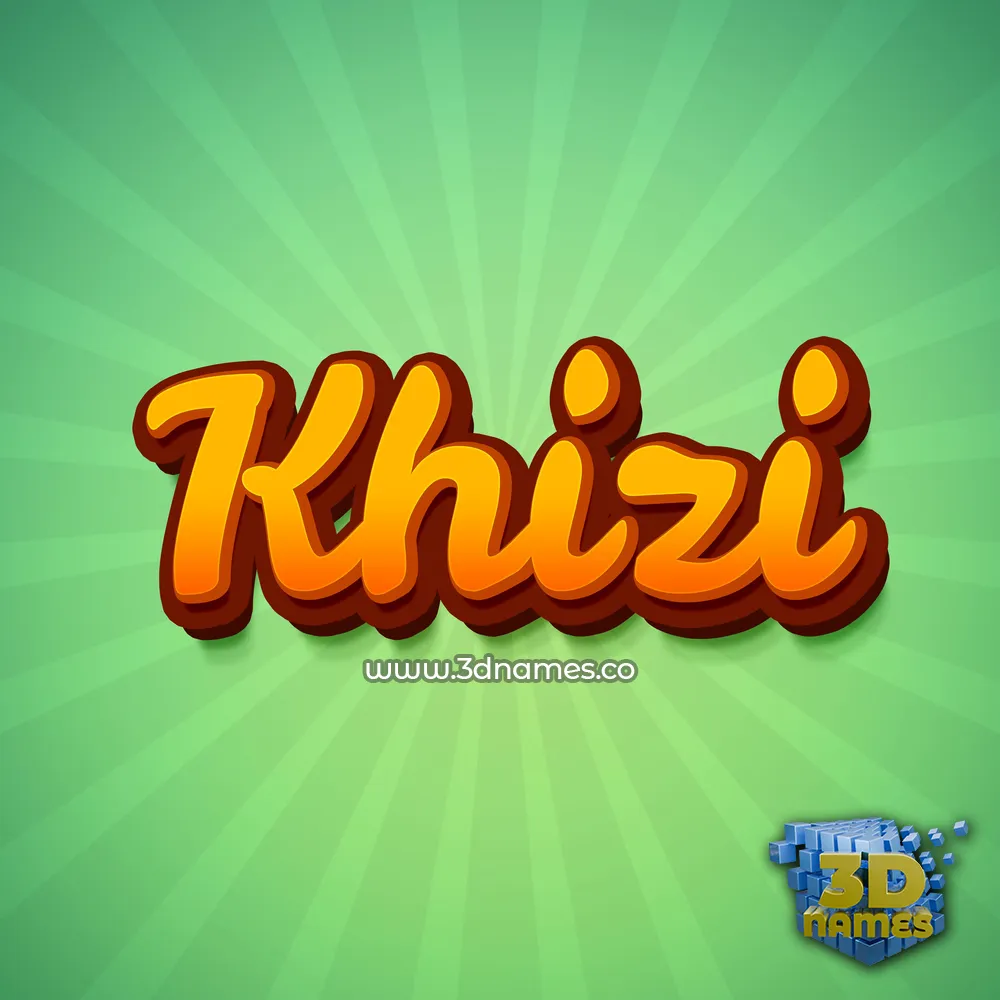khizi in Green Rays style - 3D name wallpaper