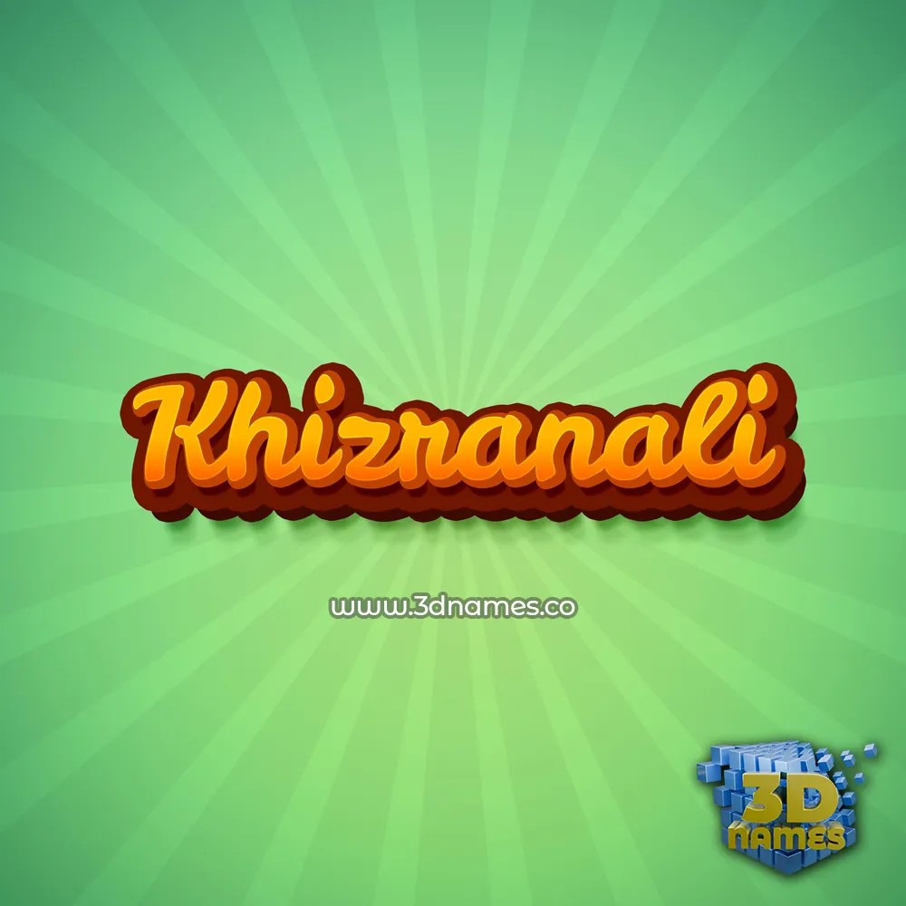 khizranali in Green Rays style - 3D name wallpaper