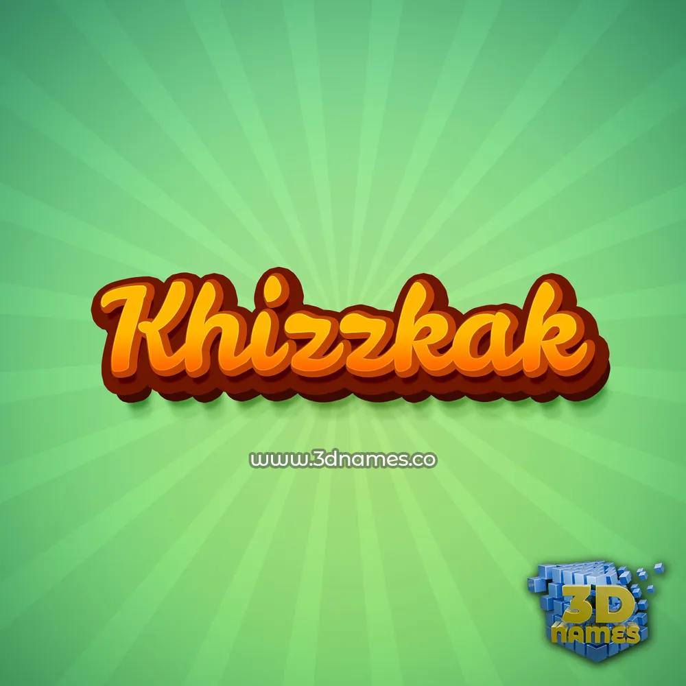 khizzkak in Green Rays style - 3D name wallpaper