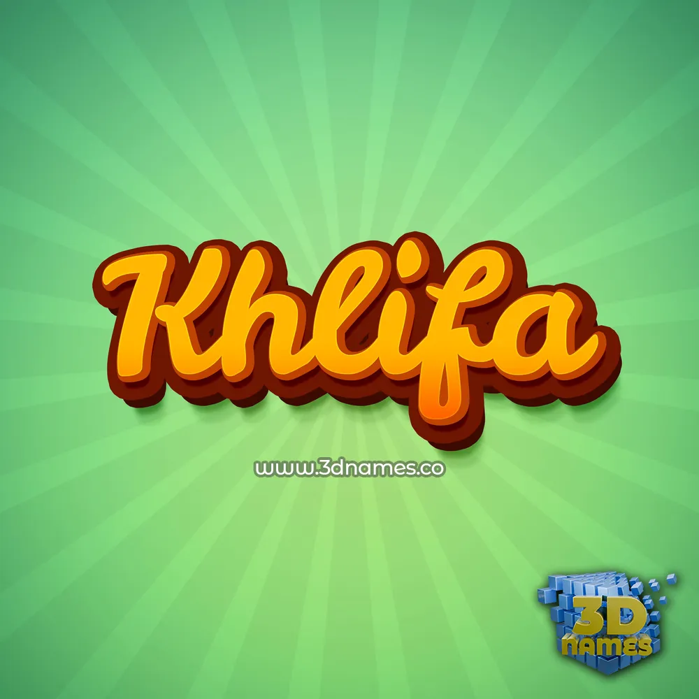 khlifa in Green Rays style - 3D name wallpaper