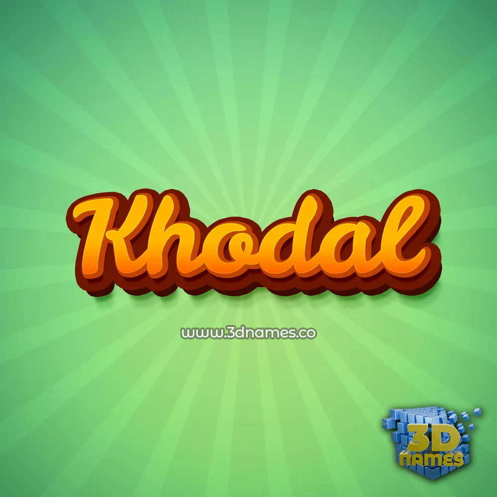 khodal in Green Rays style - 3D name wallpaper