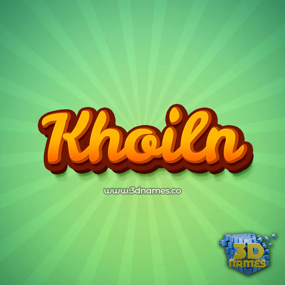 khoiln in Green Rays style - 3D name wallpaper