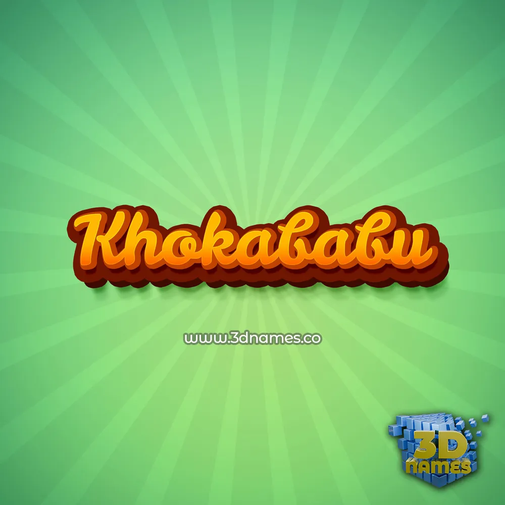 khokababu in Green Rays style - 3D name wallpaper