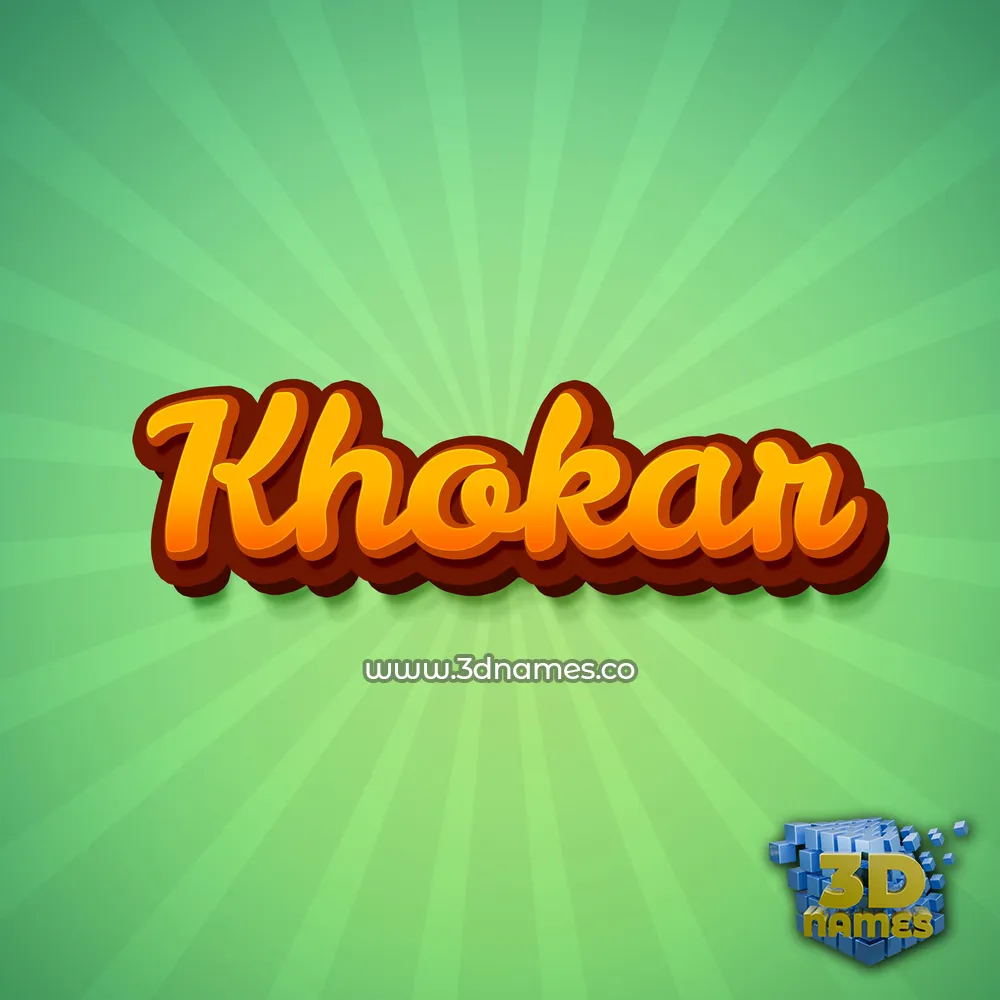 khokar in Green Rays style - 3D name wallpaper