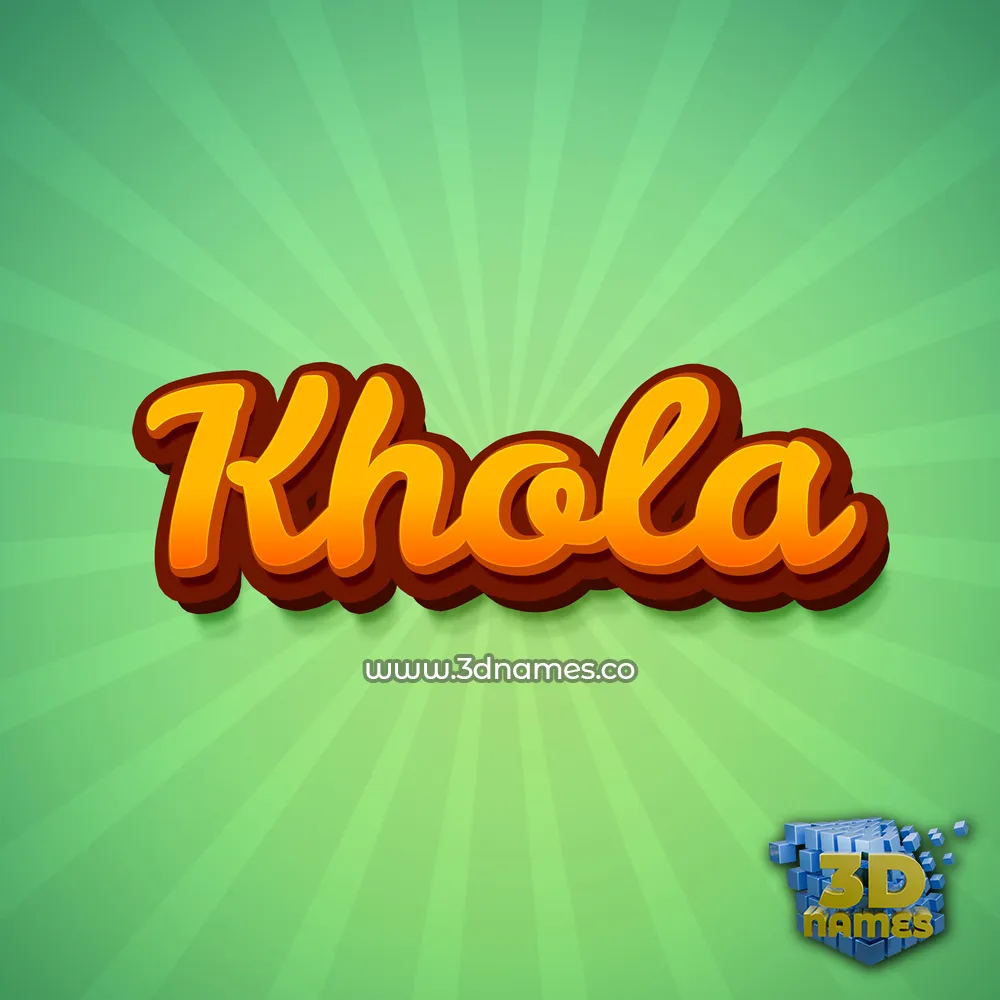 khola in Green Rays style - 3D name wallpaper