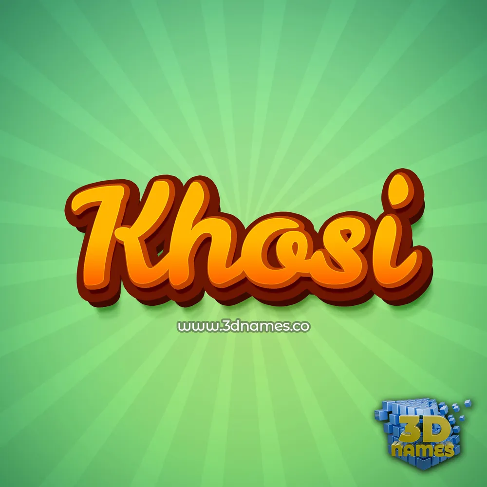 khosi in Green Rays style - 3D name wallpaper