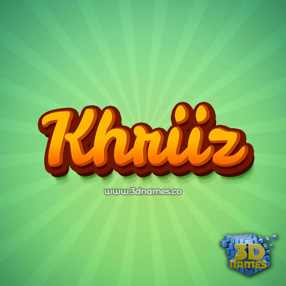 khriiz in Green Rays style - 3D name wallpaper