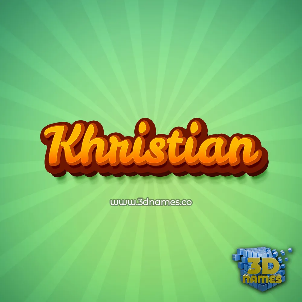 khristian in Green Rays style - 3D name wallpaper