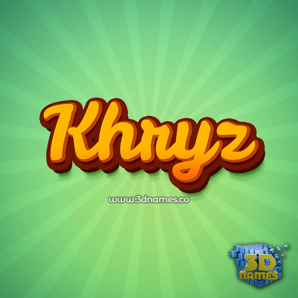 khryz in Green Rays style - 3D name wallpaper