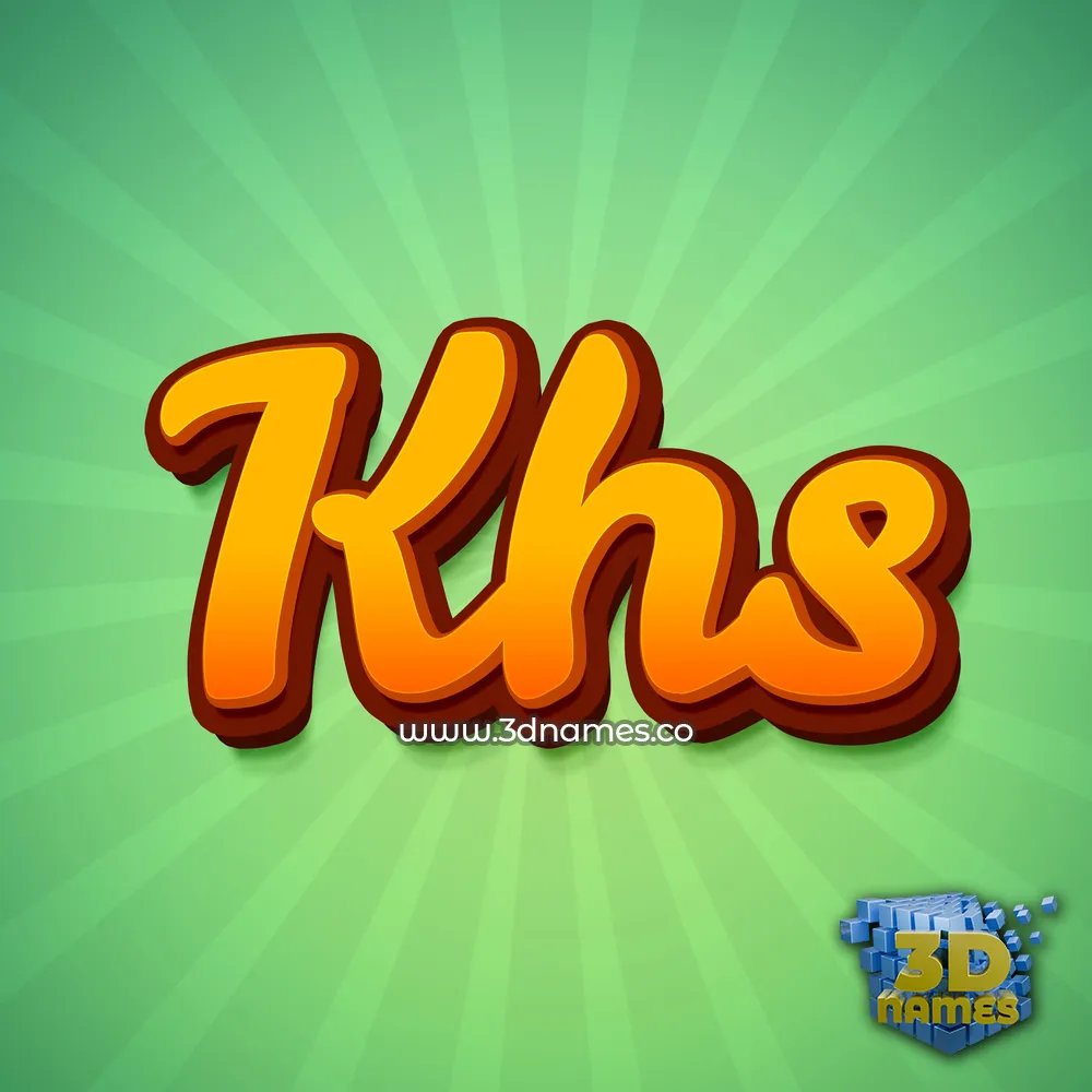 khs in Green Rays style - 3D name wallpaper