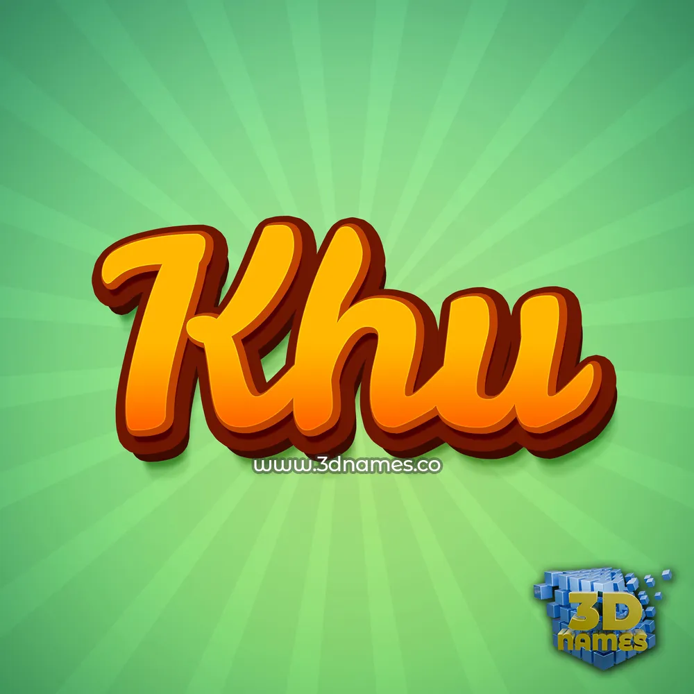 khu in Green Rays style - 3D name wallpaper
