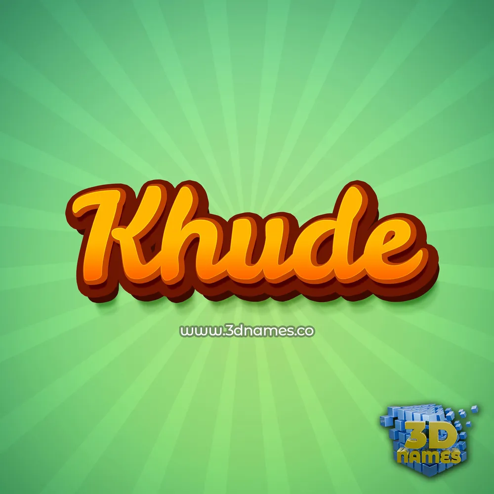 khude in Green Rays style - 3D name wallpaper