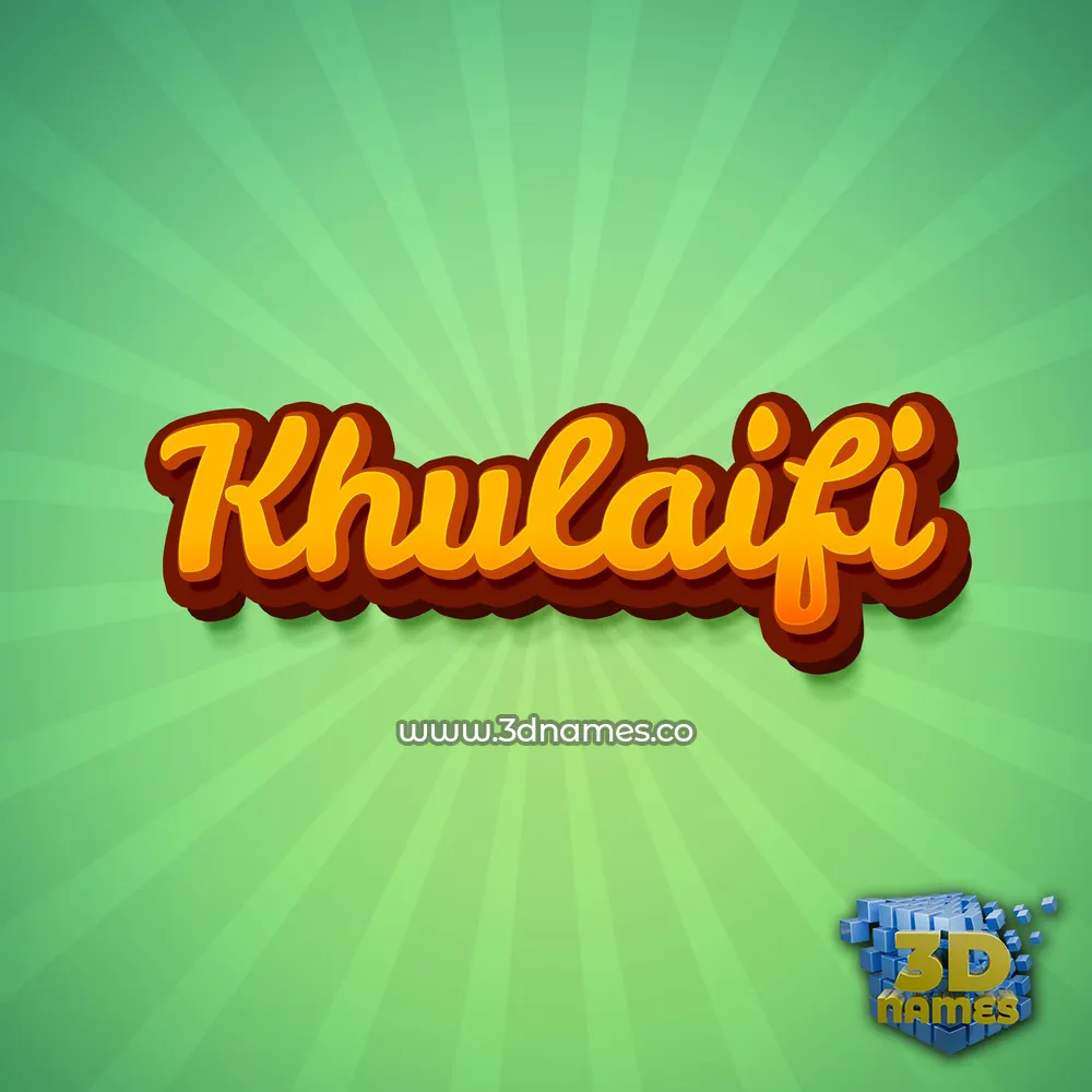 khulaifi in Green Rays style - 3D name wallpaper