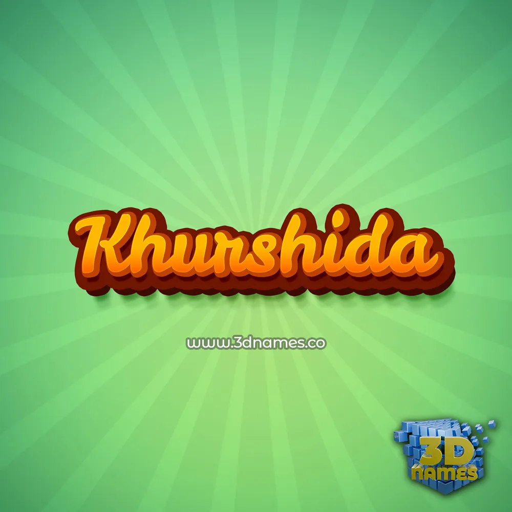 khurshida in Green Rays style - 3D name wallpaper