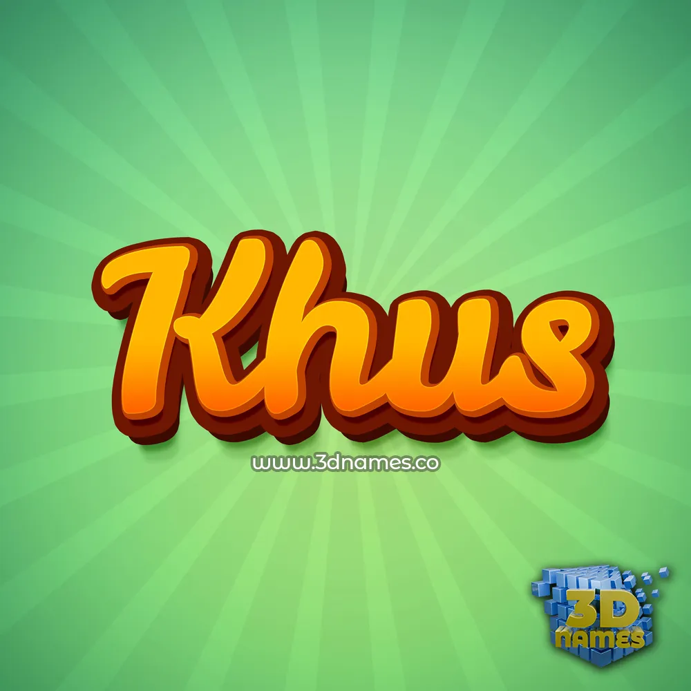 khus in Green Rays style - 3D name wallpaper