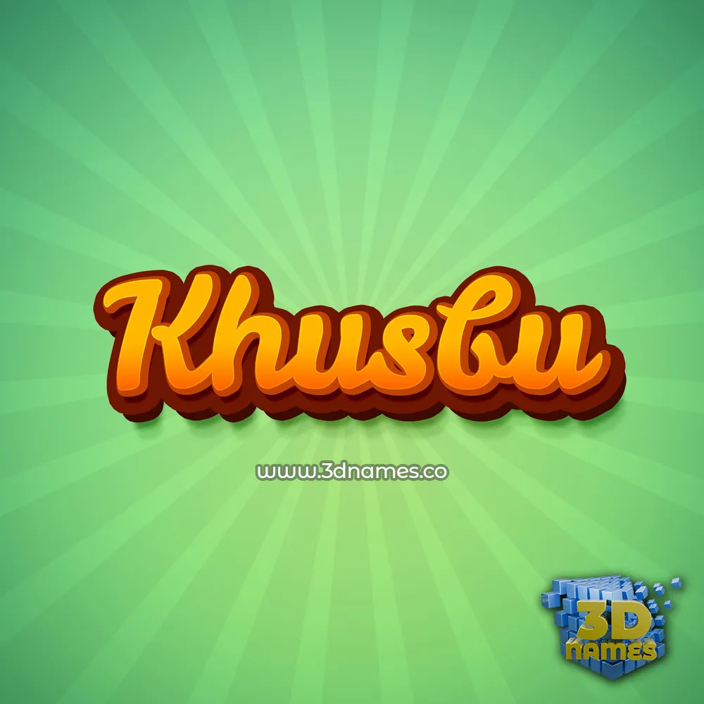 khusbu in Green Rays style - 3D name wallpaper