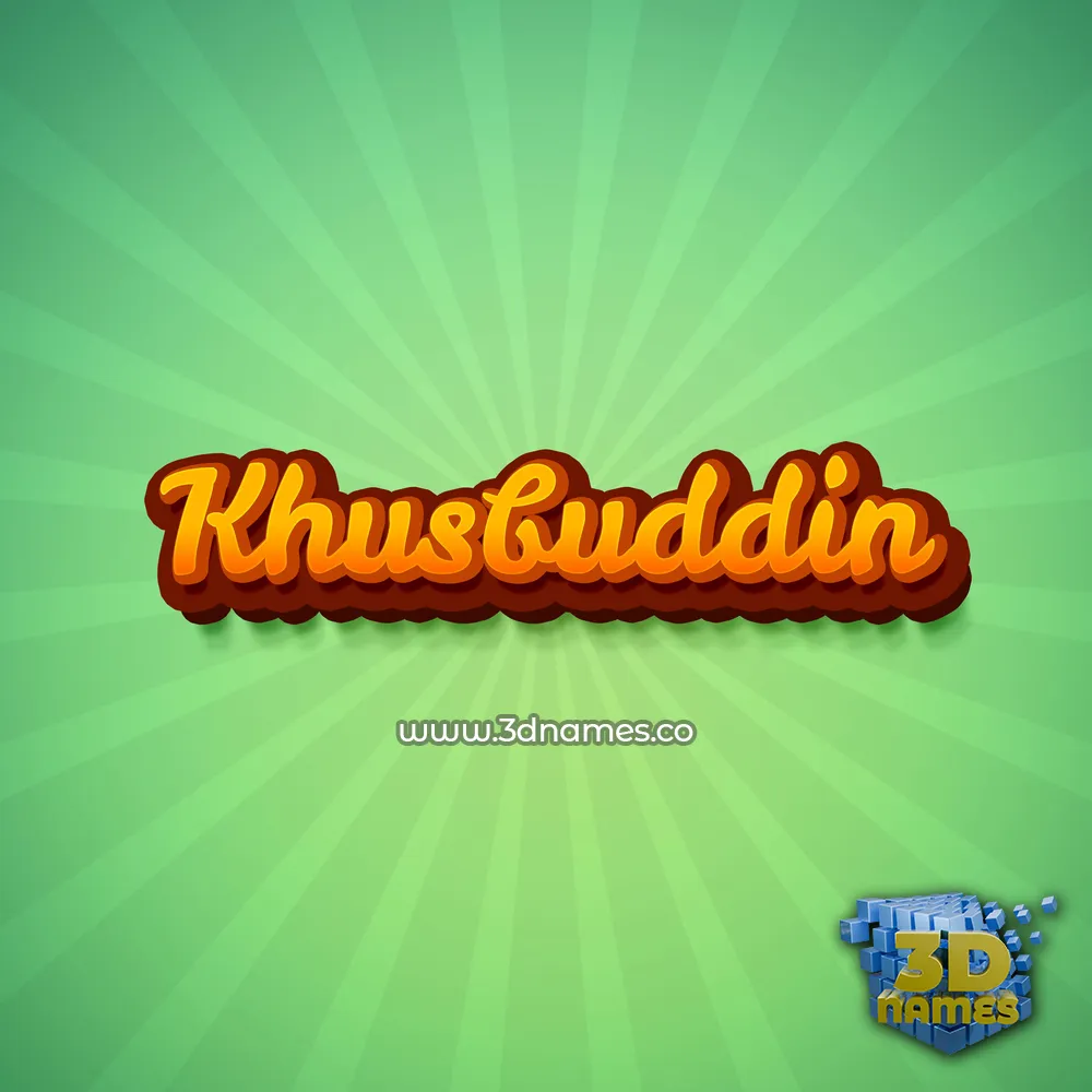 khusbuddin in Green Rays style - 3D name wallpaper