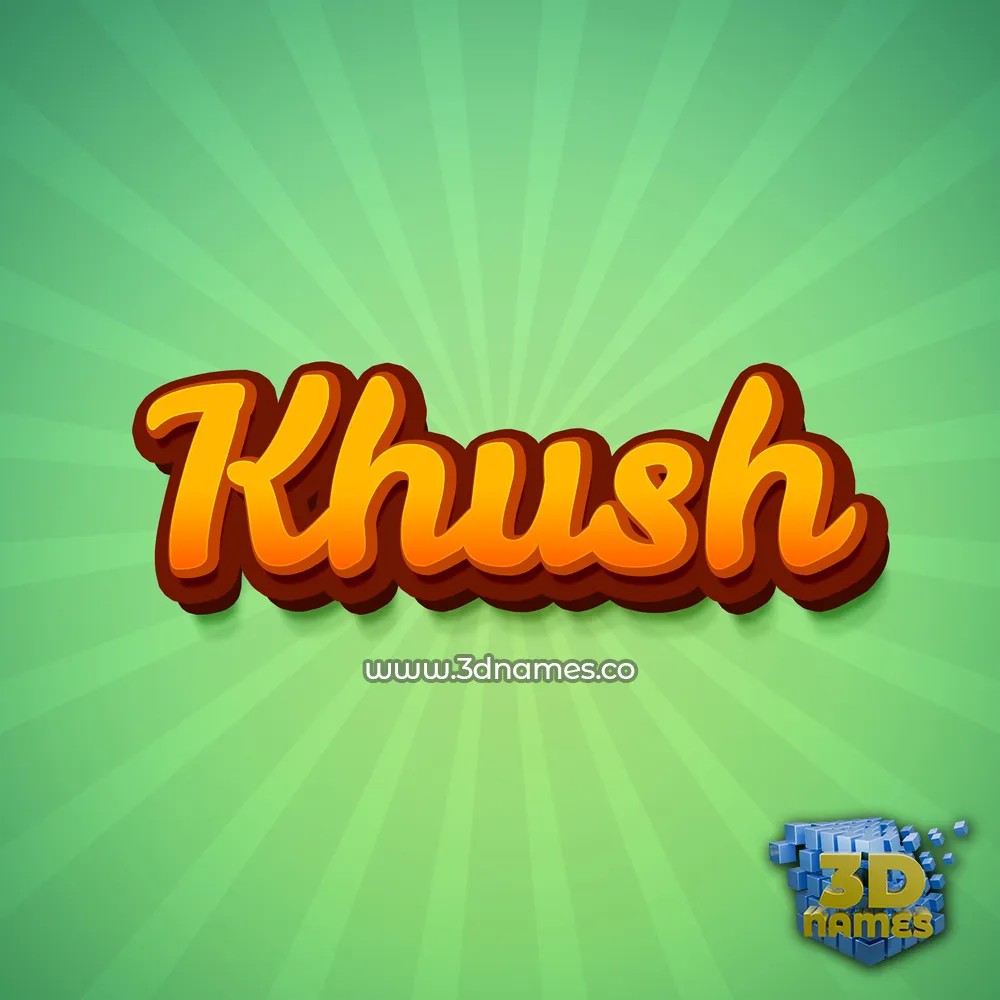 khush in Green Rays style - 3D name wallpaper