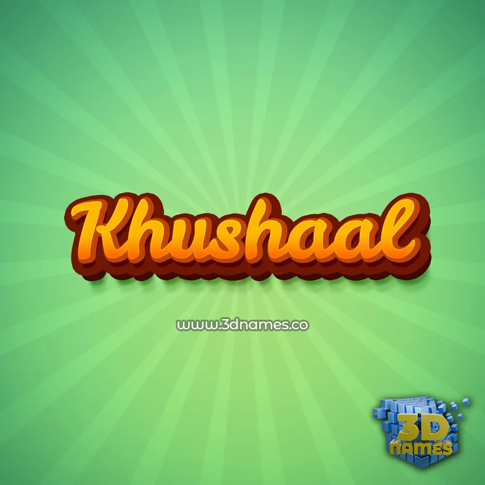 khushaal in Green Rays style - 3D name wallpaper