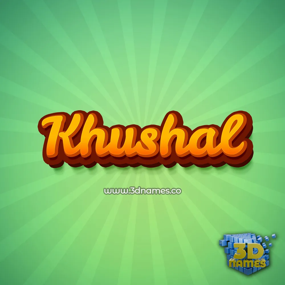 khushal in Green Rays style - 3D name wallpaper