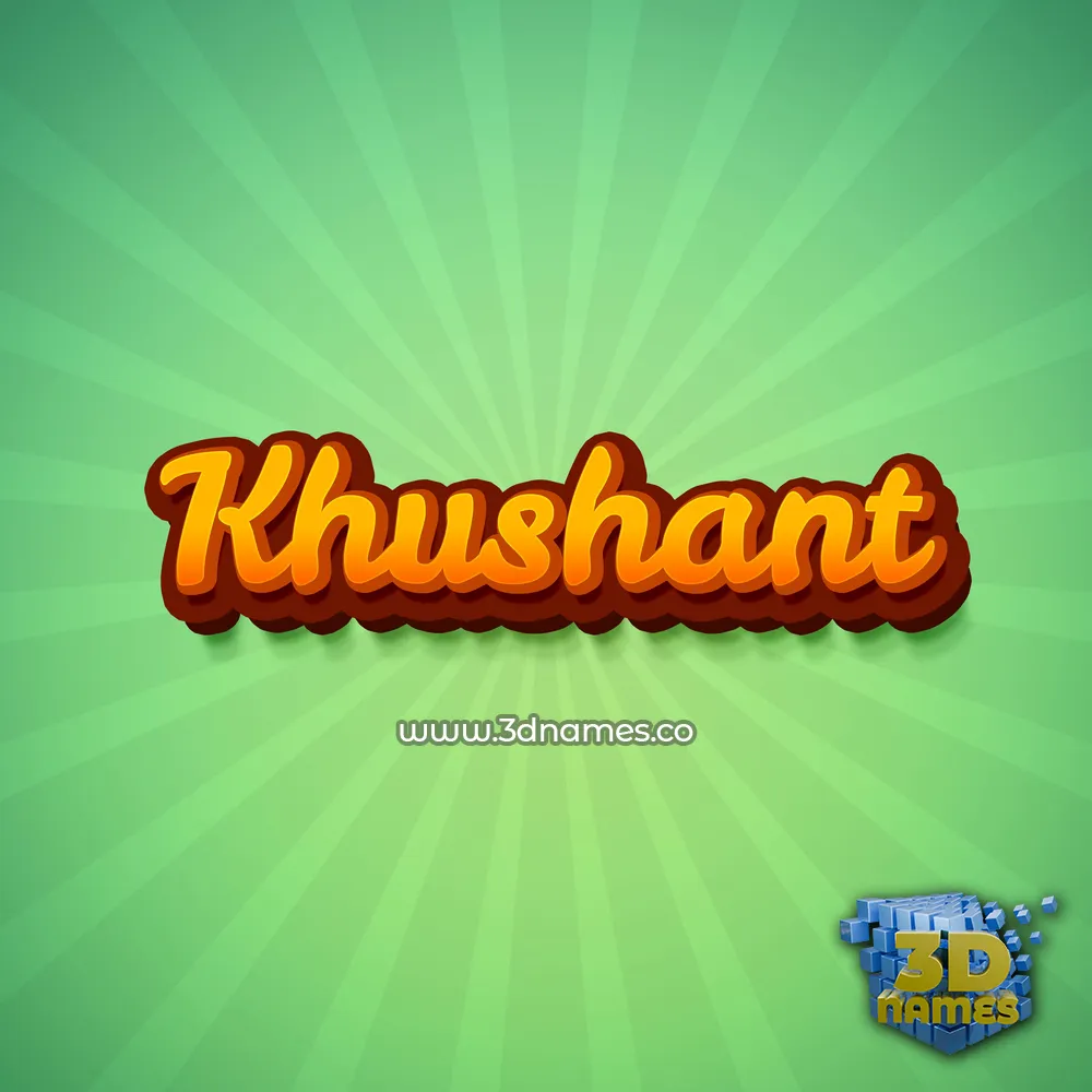 khushant in Green Rays style - 3D name wallpaper