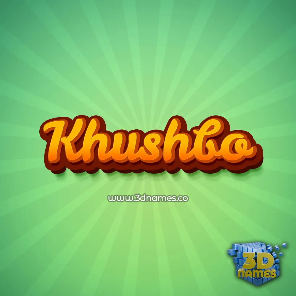 khushbo in Green Rays style - 3D name wallpaper