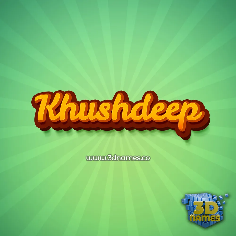 khushdeep in Green Rays style - 3D name wallpaper