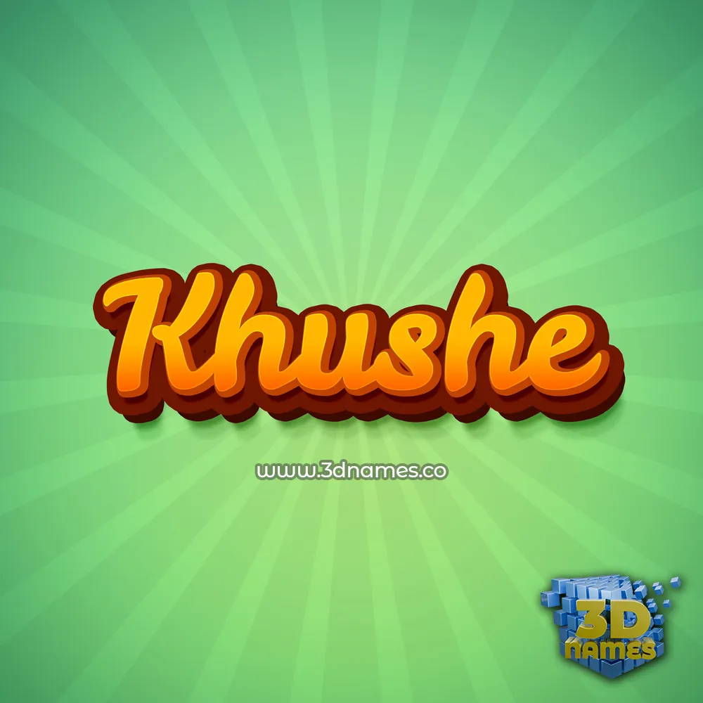 khushe in Green Rays style - 3D name wallpaper