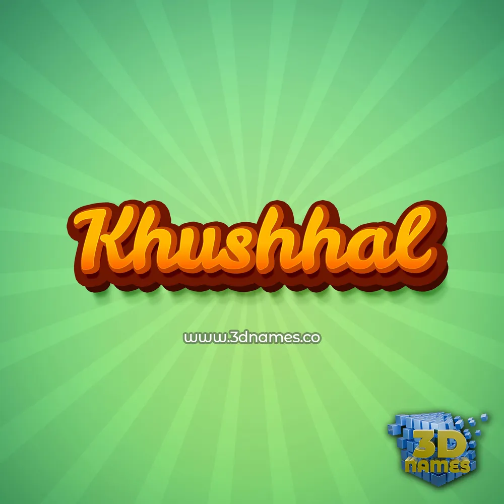 khushhal in Green Rays style - 3D name wallpaper