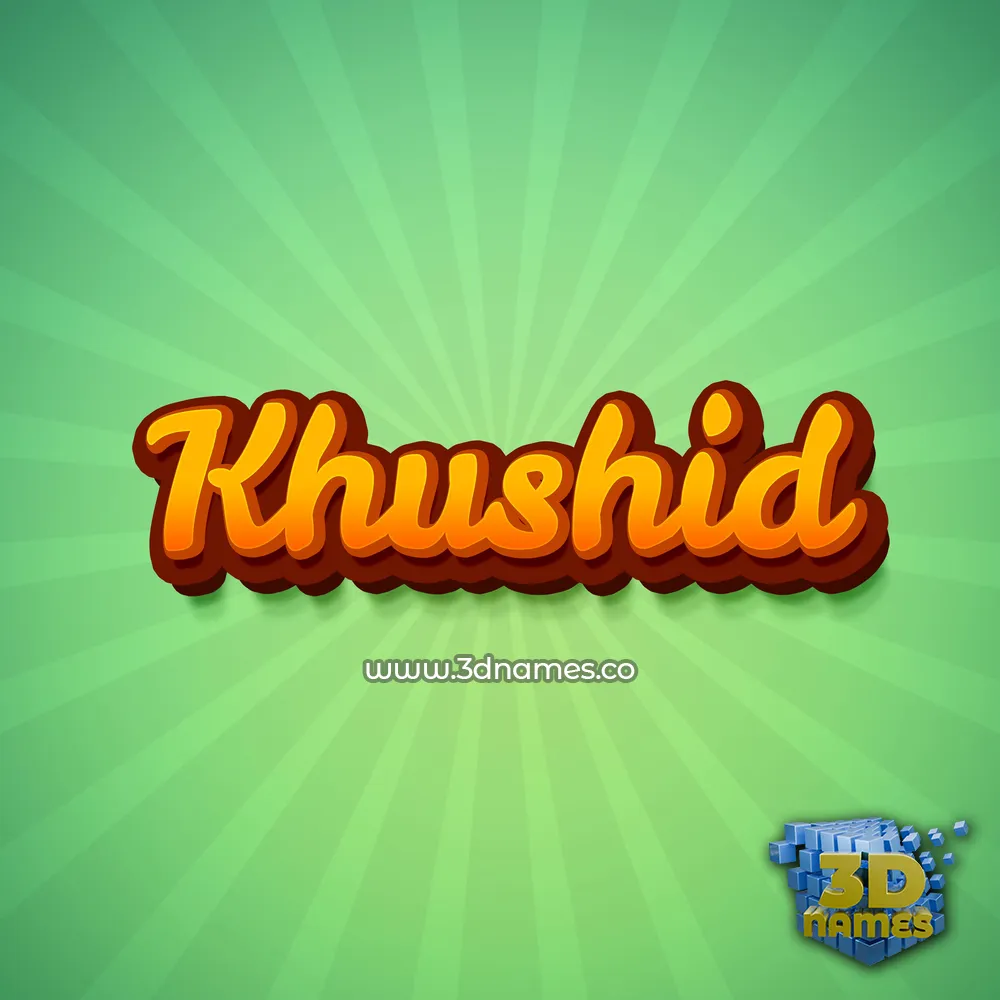 khushid in Green Rays style - 3D name wallpaper