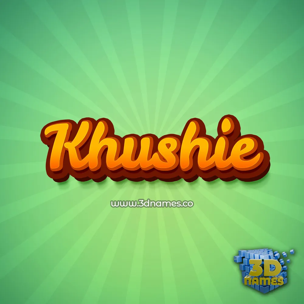 khushie in Green Rays style - 3D name wallpaper