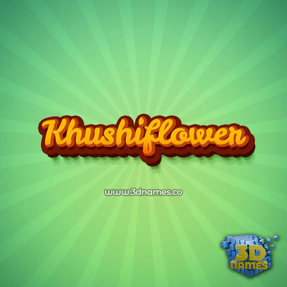 khushiflower in Green Rays style - 3D name wallpaper