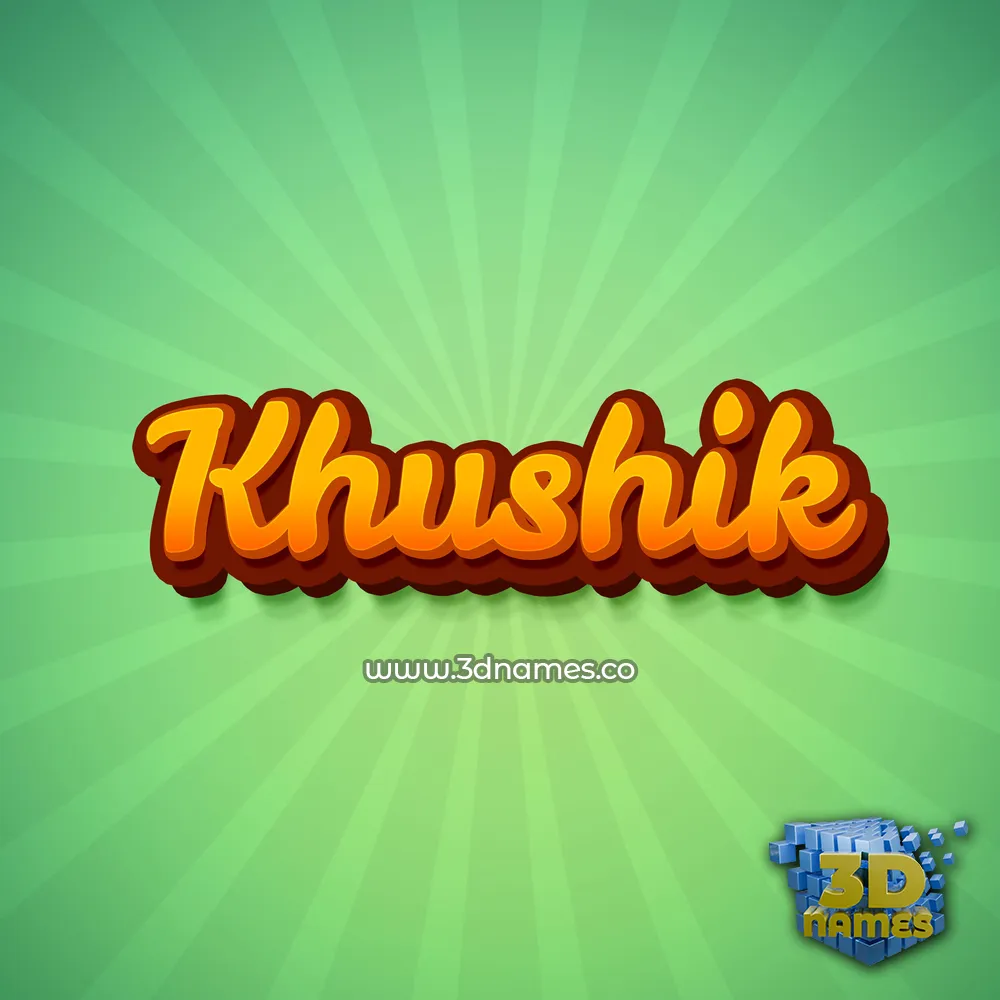 khushik in Green Rays style - 3D name wallpaper