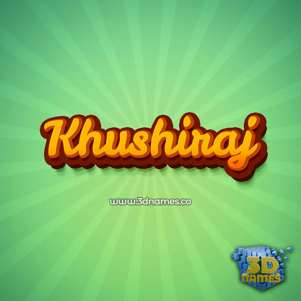 khushiraj in Green Rays style - 3D name wallpaper