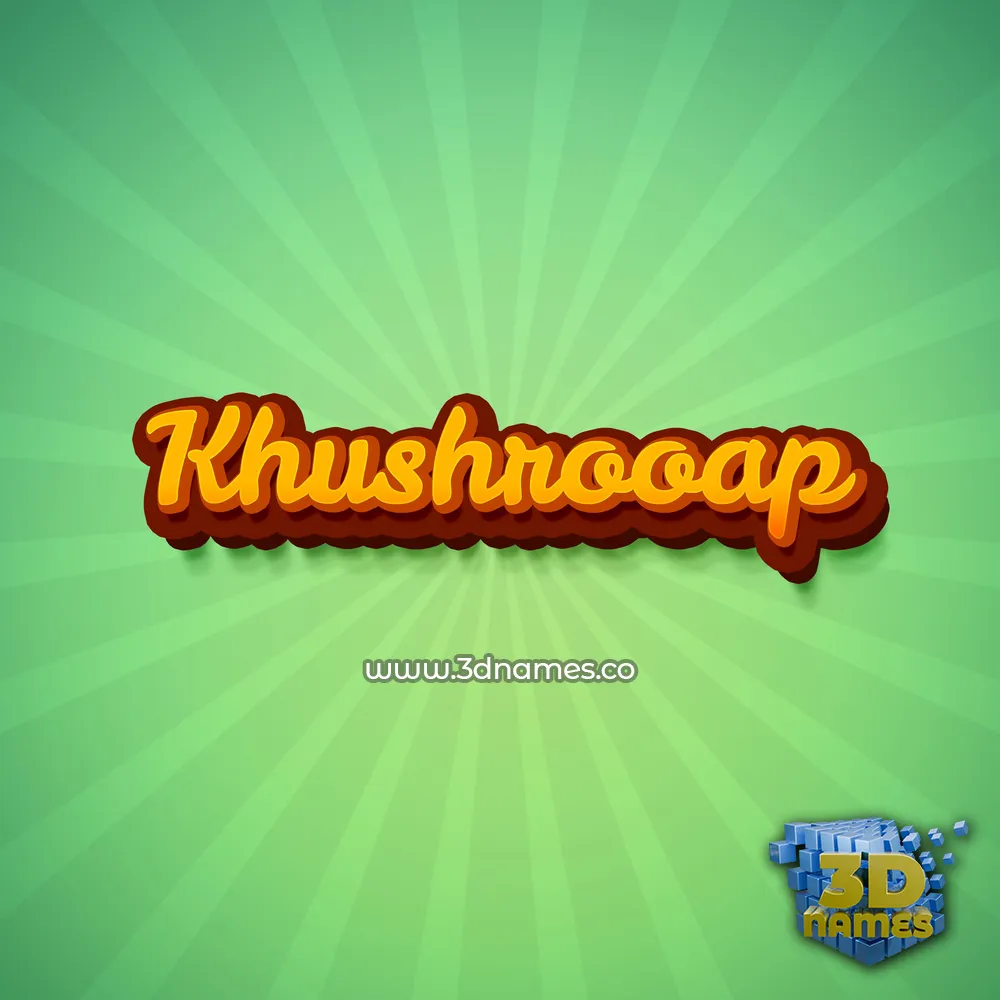 khushrooap in Green Rays style - 3D name wallpaper