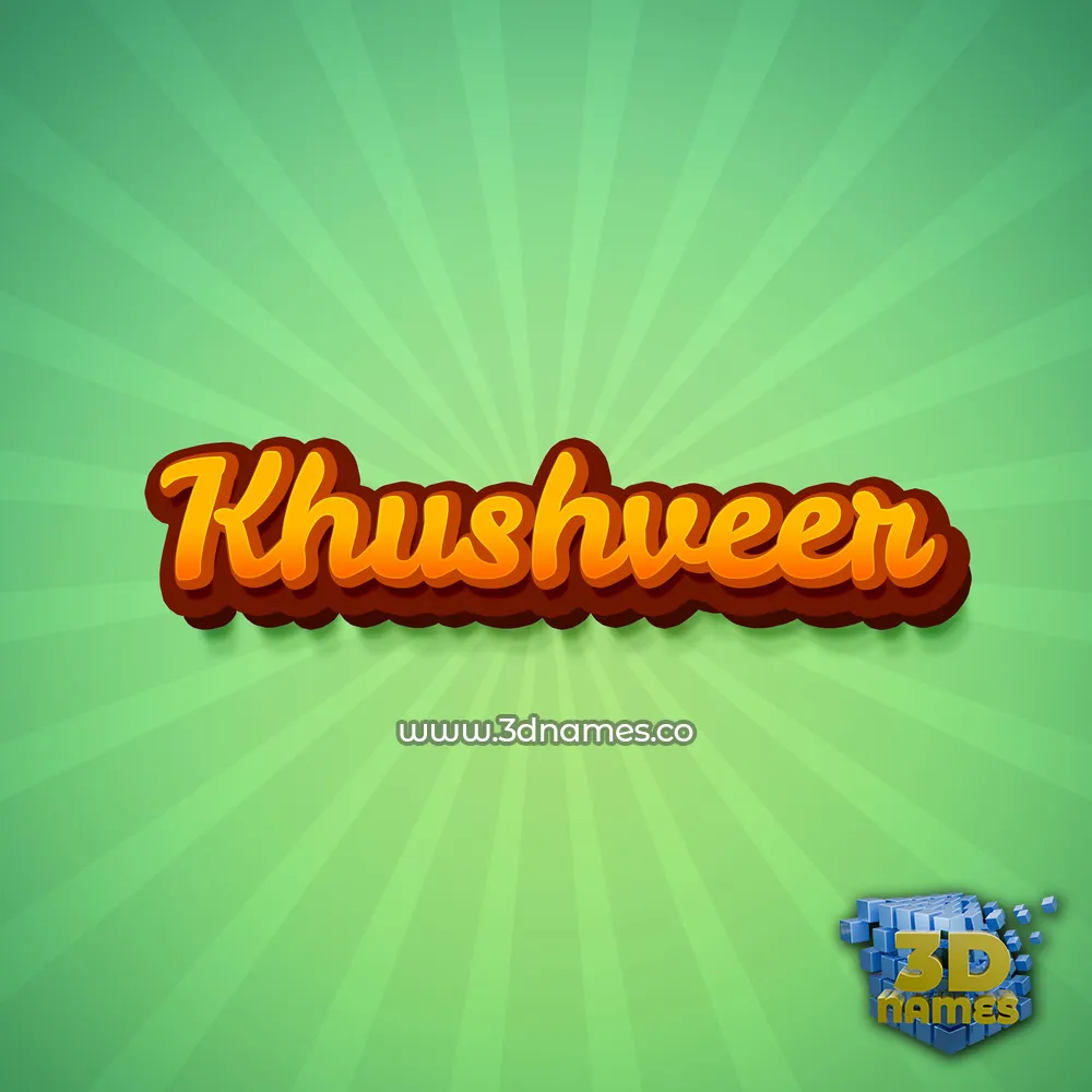 khushveer in Green Rays style - 3D name wallpaper