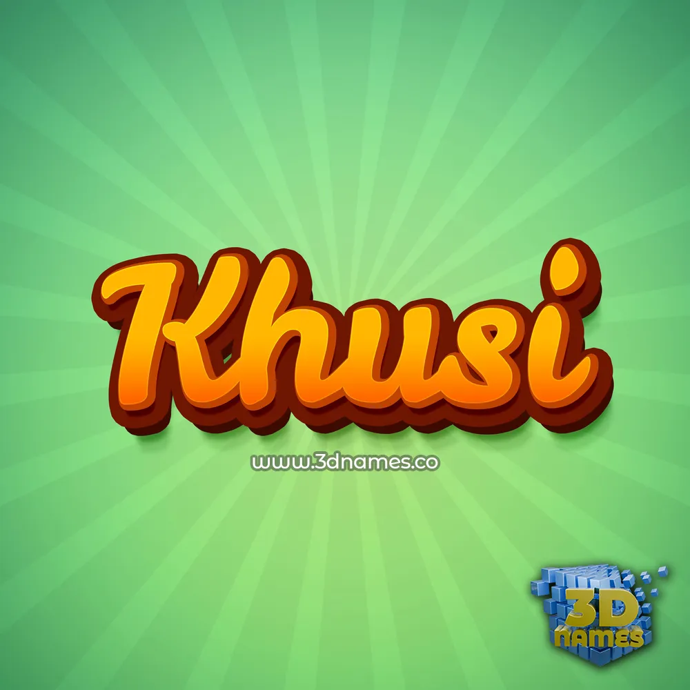 khusi in Green Rays style - 3D name wallpaper