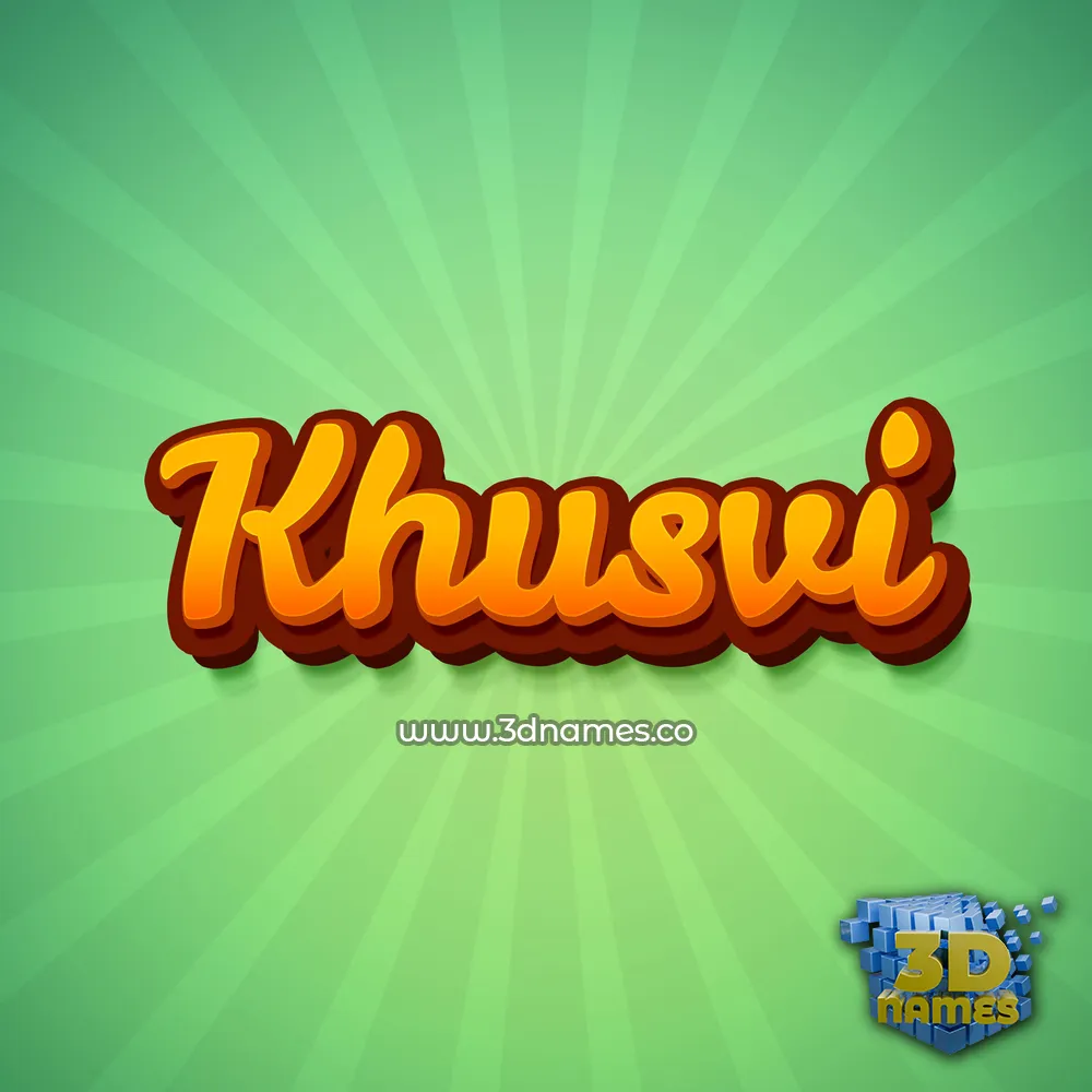 khusvi in Green Rays style - 3D name wallpaper