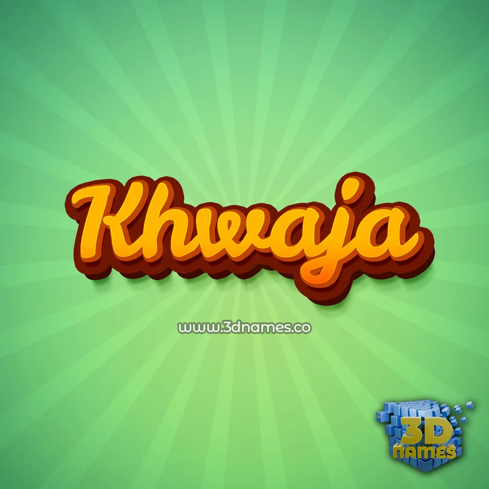 khwaja in Green Rays style - 3D name wallpaper