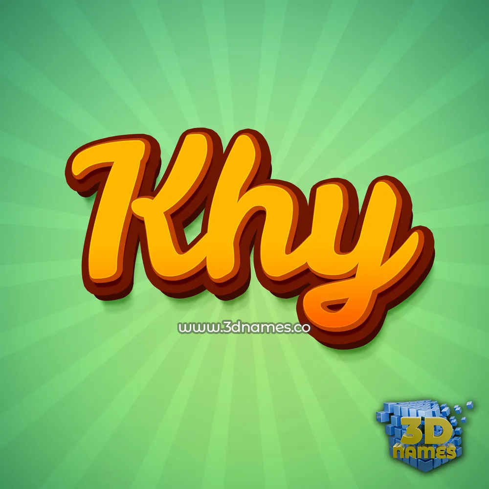 khy in Green Rays style - 3D name wallpaper