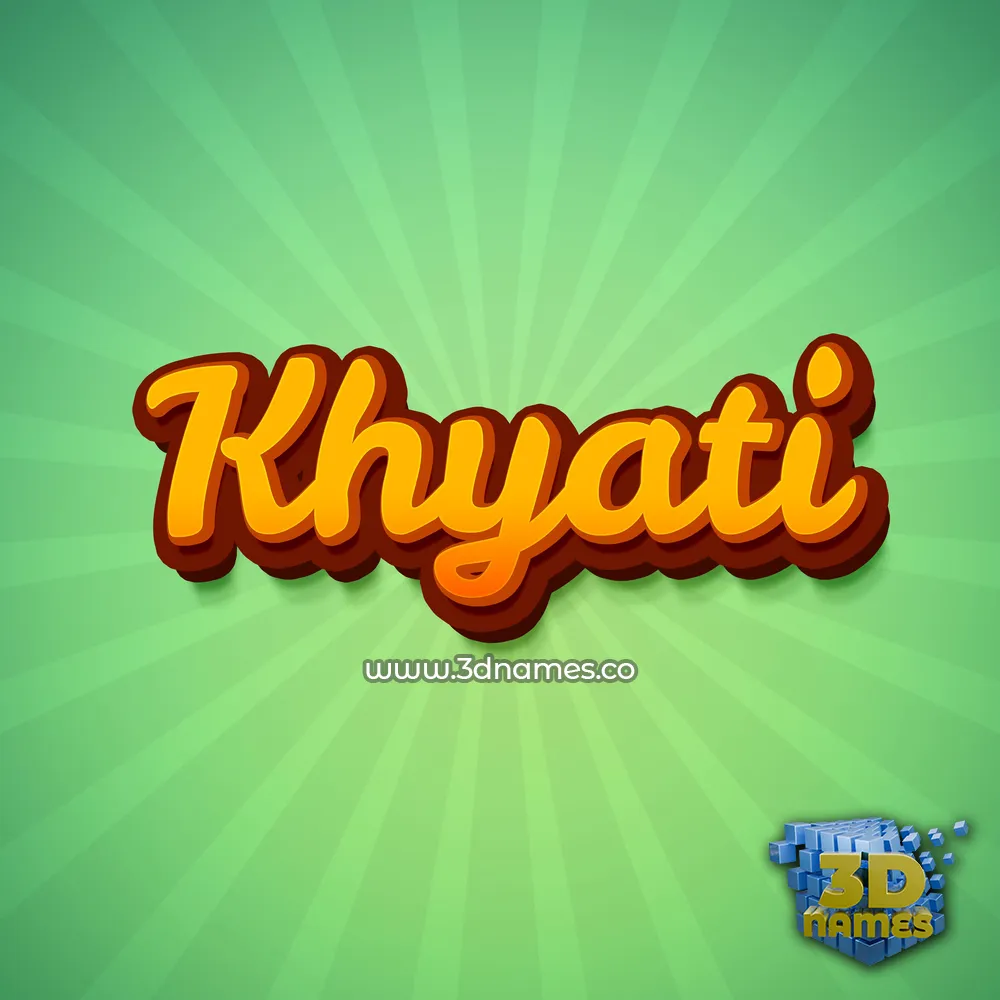 khyati in Green Rays style - 3D name wallpaper